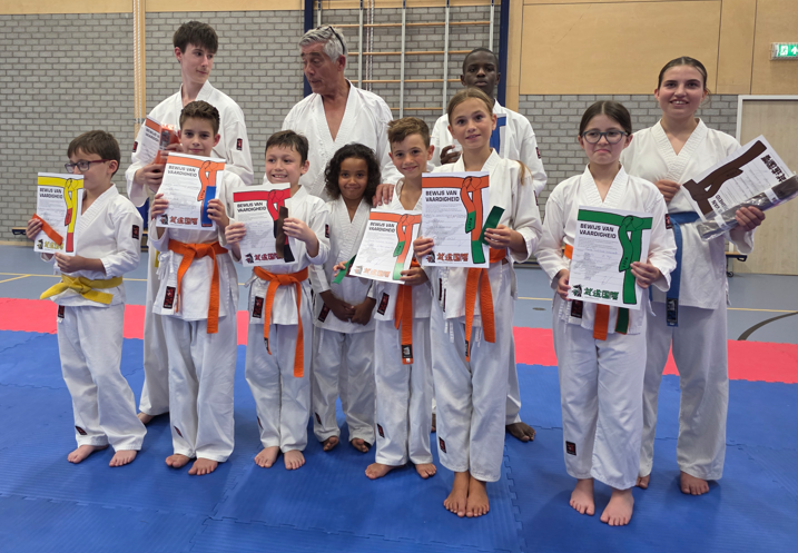 Karate-examens bij karate-instituut Wairando juli 2026
